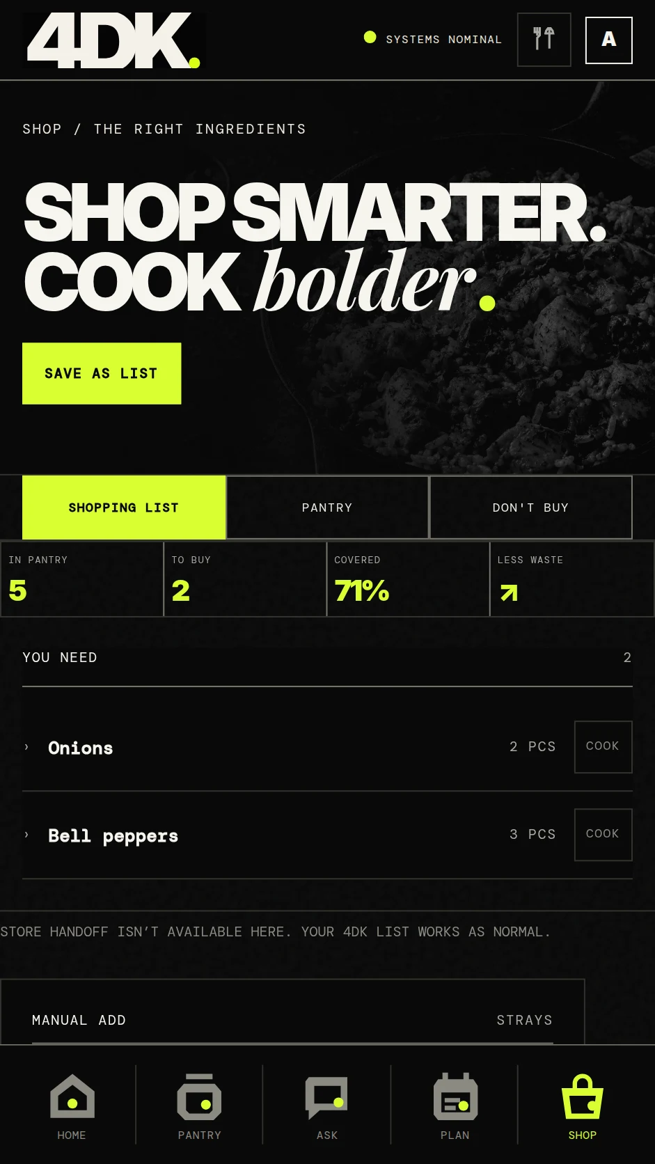 Current 4DK Shop UI